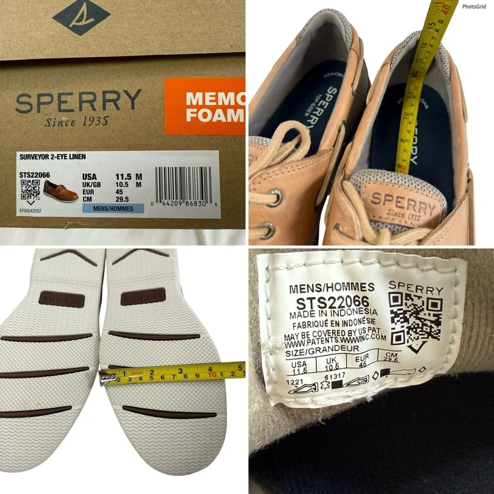 Sperry Surveyor 2-Eye Slip-On Boat Shoes Men's Size 11.5